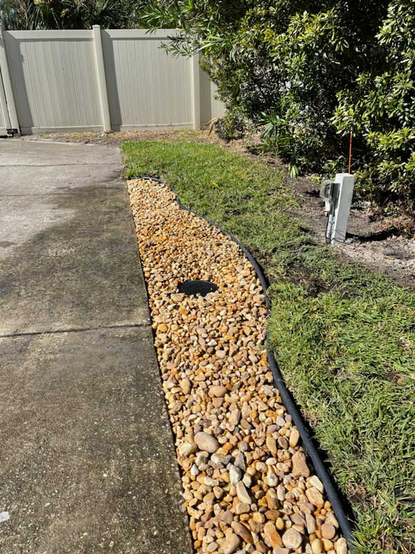 A French drain installed by Daniels Landscape & Irrigation LLC