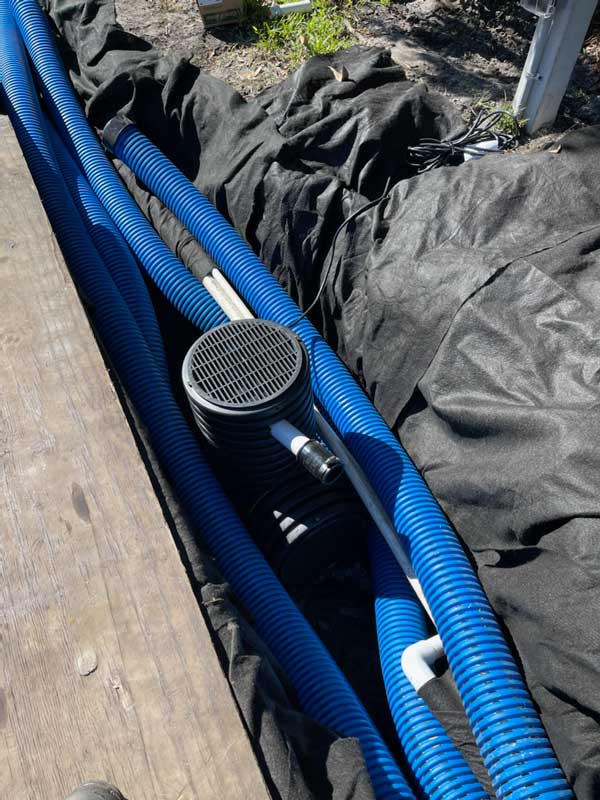French drain plumbing cleanout
